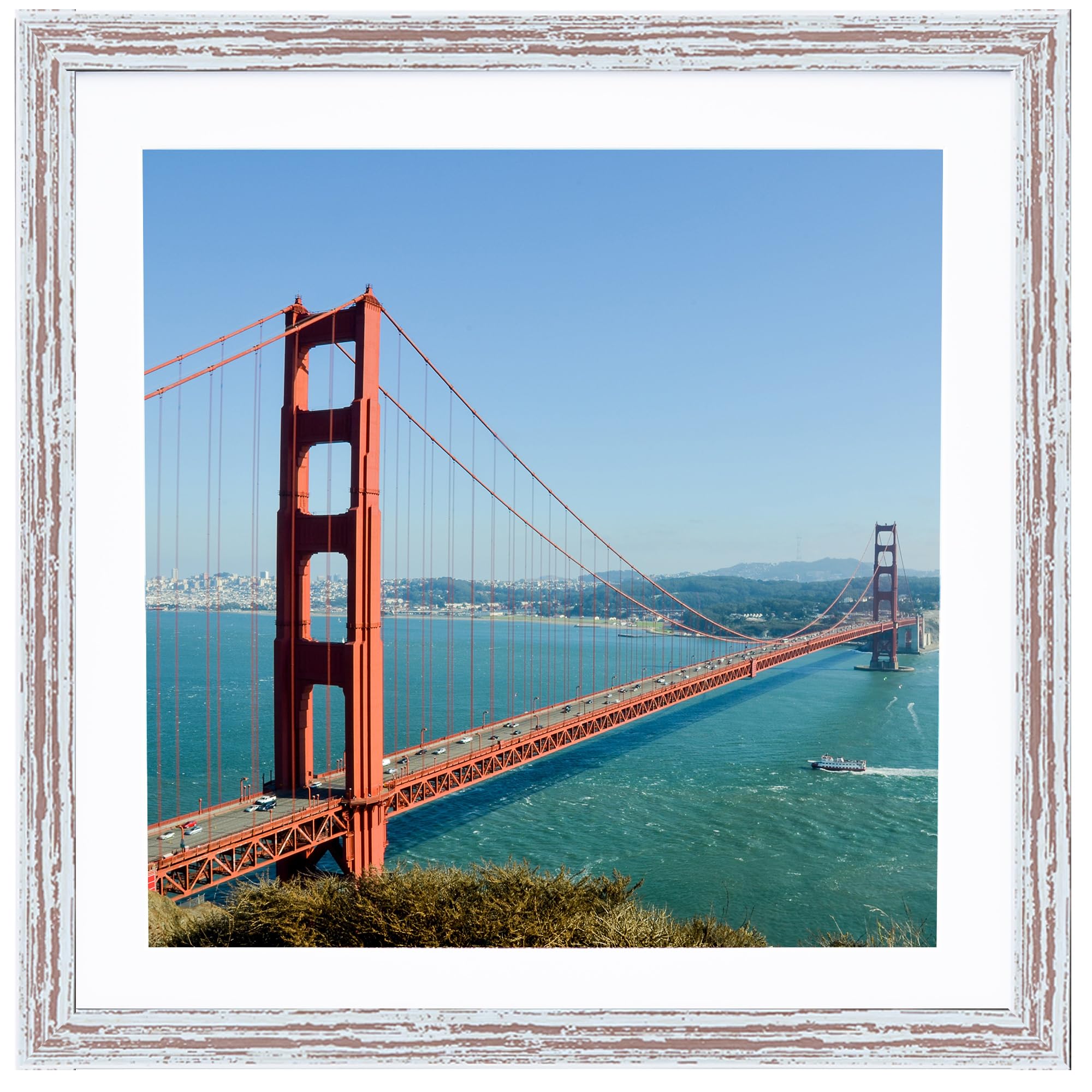 HEYTUYA 12x12 Distressed Picture Frame Hanging Poster Frame 10x10 with Mount or 12x12 Without Mount Square Wall Gallery Picture Frame Durable โ image 1