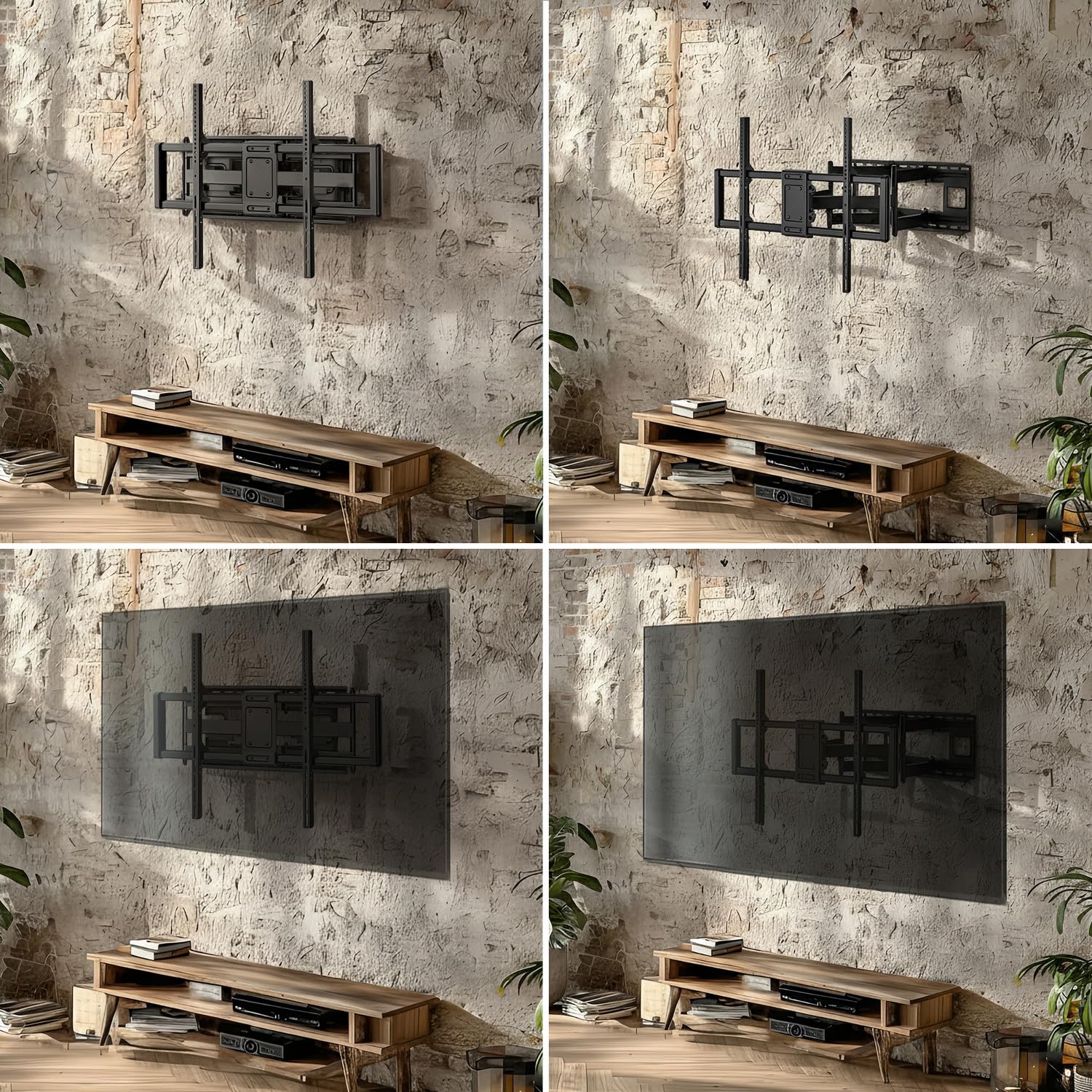 Maclean MC-482 TV Wandhalterung für 60-120" Flach & Curved Fernseher bis zu 120kg Max. VESA 900x600 Schwenkbar, Neigbar und Drehbar, Universal TV Halterung