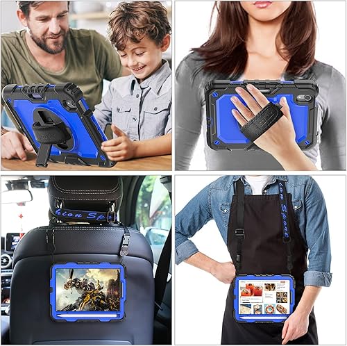 Miniatura 4 de SEYMAC stock Funda para iPad Mini 6 de 8.3 pulgadas 2021 con protector de pantalla para lápiz correa de mano giratoria 360 y soporte, funda a prueba
