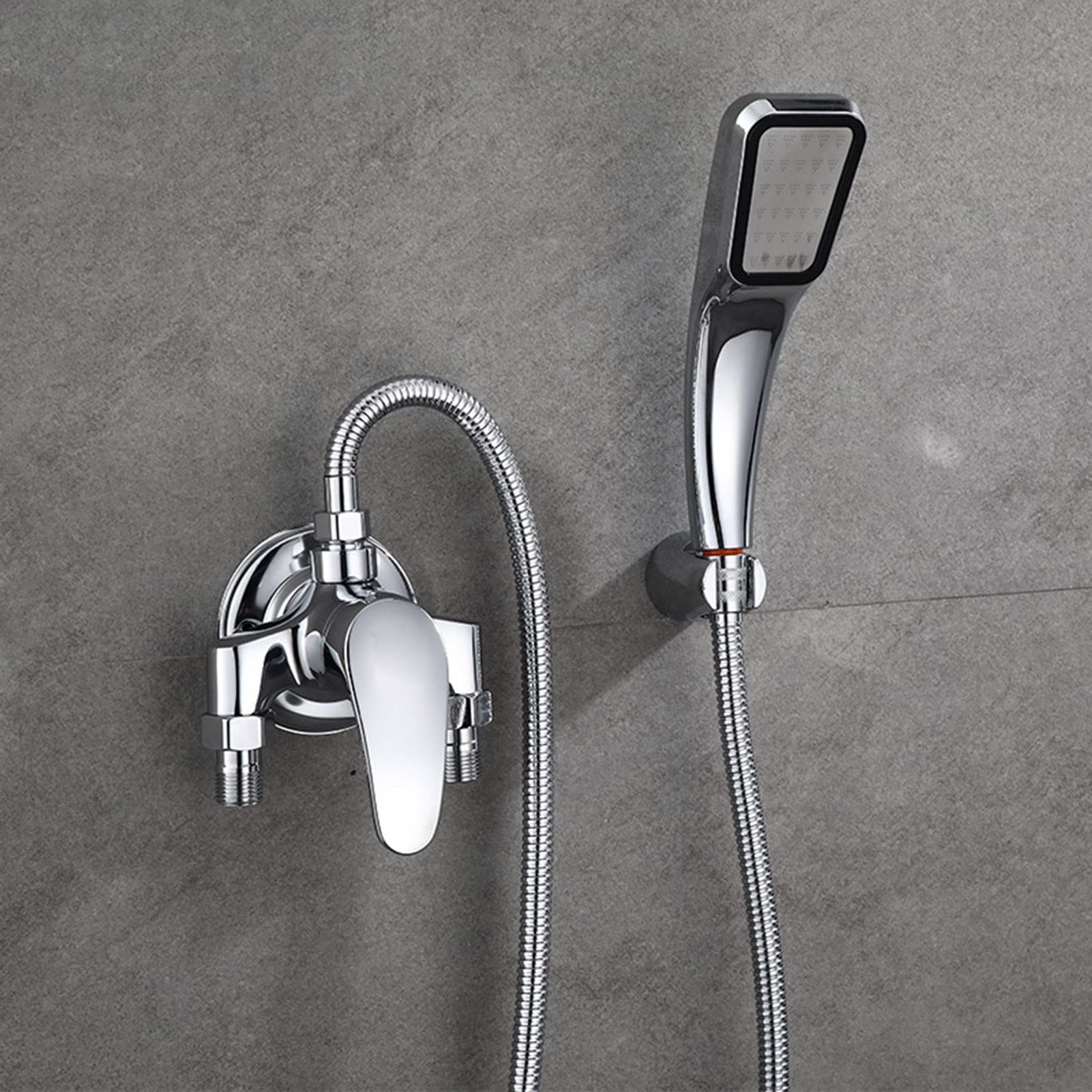 Sistema de Ducha de Mano de Alta presión con Brazo Extensible, Soporte de Cabezal antifugas Ajustable, Altura y ángulo Ajustables, Acabado Cromado.