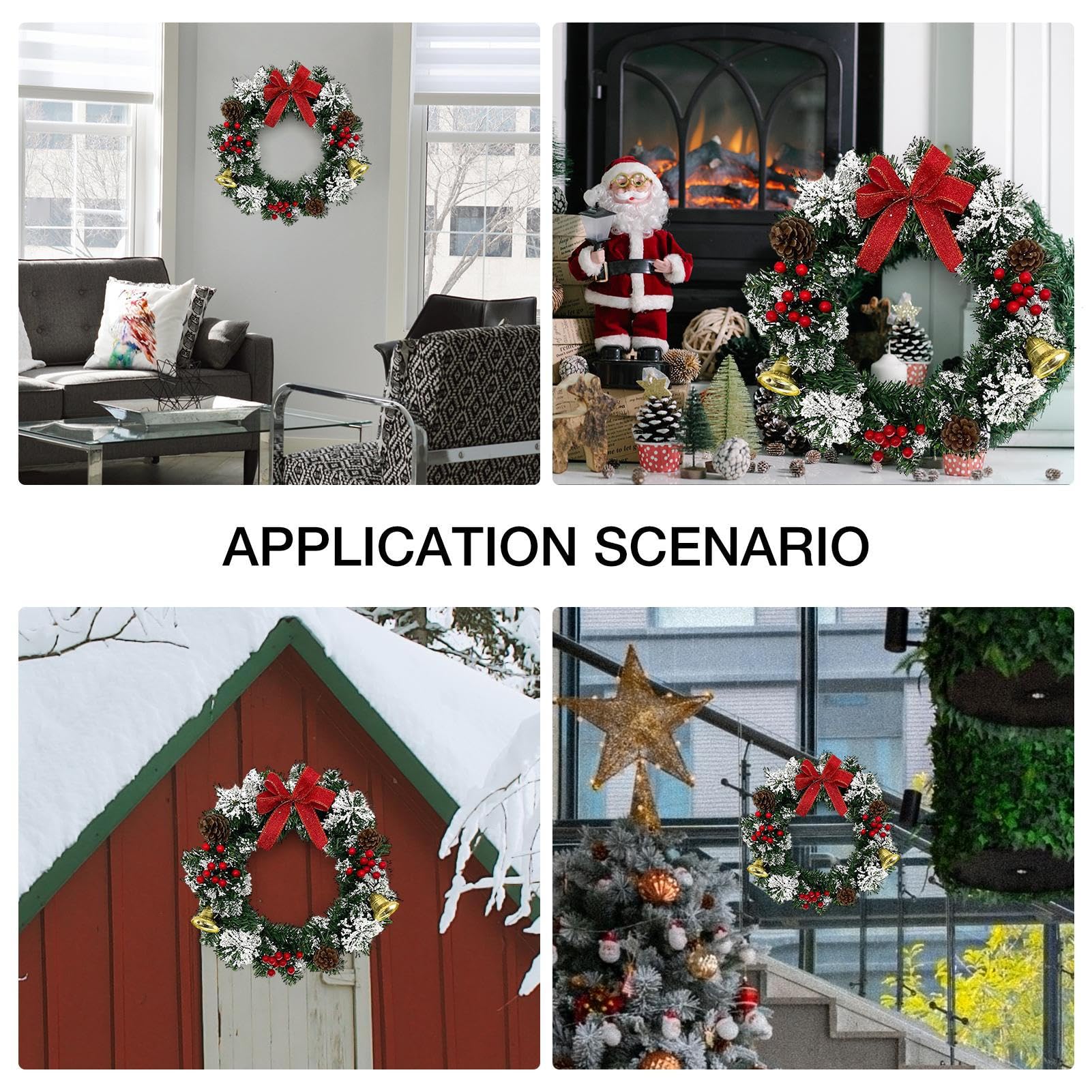 Amazon.co.jp: クリスマスリース ホリデーリース 装飾 玄関用