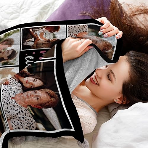 Miniatura 4 de ShineSand Regalos personalizados para madres de parte de la hija, manta personalizada con fotos, mantas personalizadas para mamá con imagen, regalo