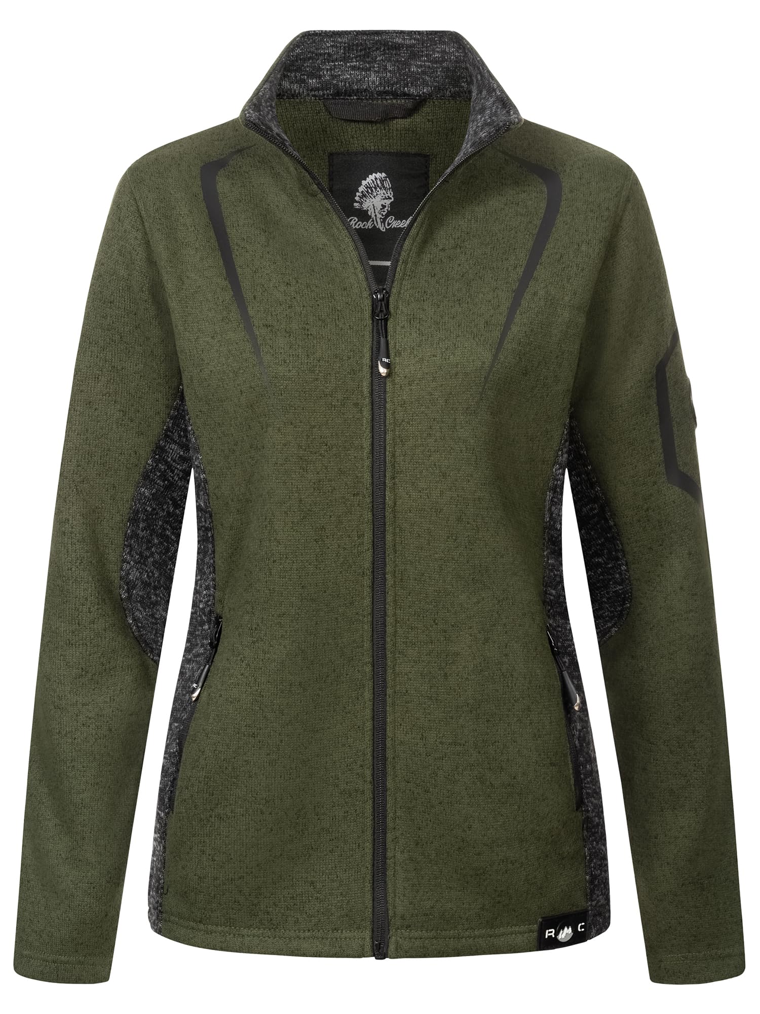Rock Creek Fleecejacke Damen Outdoor D-505 | Wärmender Sweat-Pullover mit Reißverschluss, weiche Wanderbekleidung für Frauen, Alltag, Camping und Freizeit