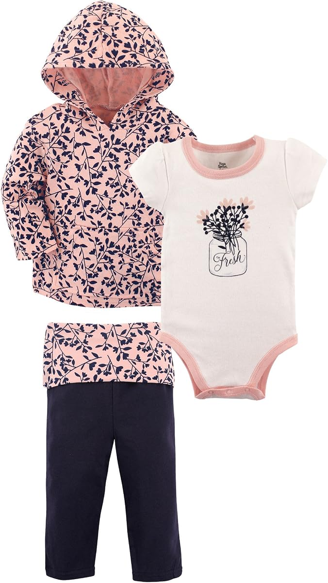 Yoga Sprout Bodysuit, Pants, and Track Jacket Set