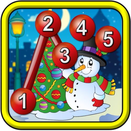 Crianças Natal conectar os pontos enigmas - jogo educativo de ponto a ponto para crianças pré-escola