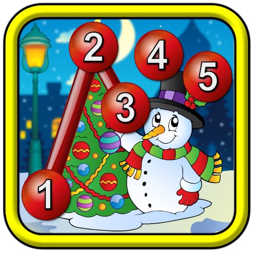 Crianças Natal conectar os pontos enigmas - jogo educativo de ponto a ponto para crianças pré-escolares 2 +