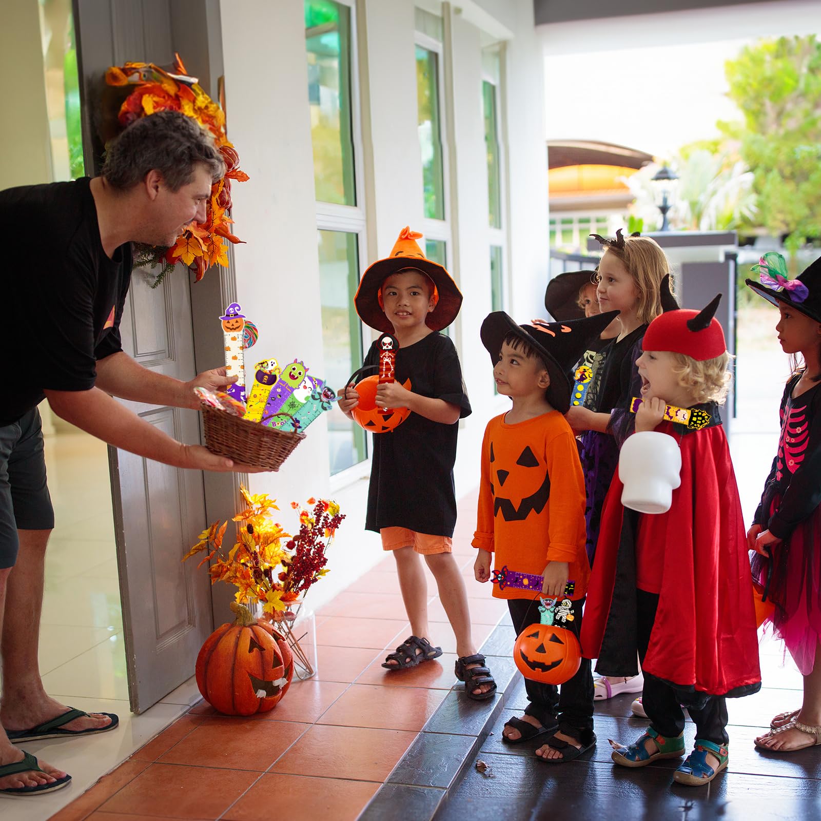 48 Pcs Halloween Bookmark Rulers - 8 Designs Halloween Party Favors For Classroom Rewards & Trick Or Treat