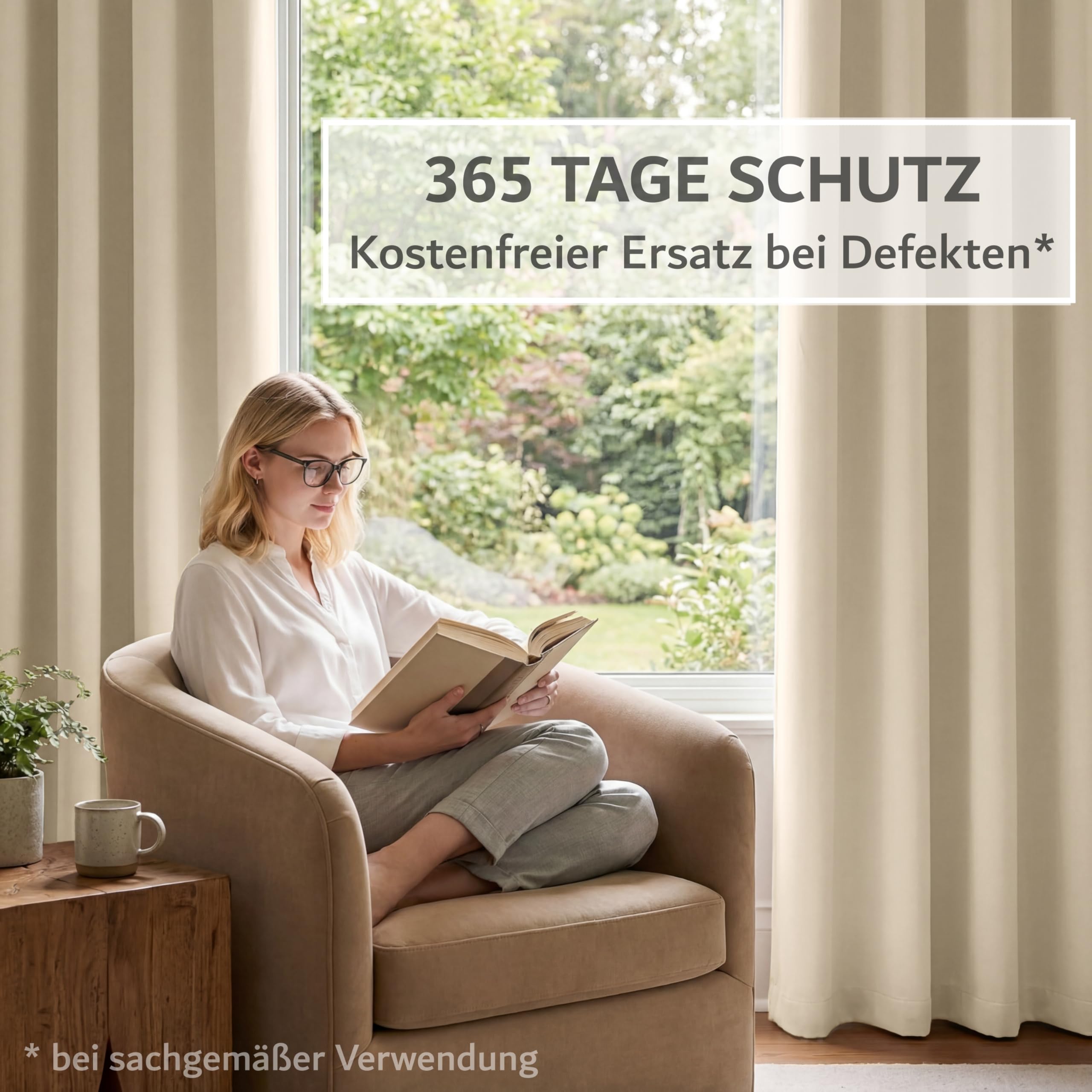 Praktisches Set ohne Bohren: 2x Vorhang + 1x Klemmstange silber 70-120 cm + 2x Raffhalter mit Magnet blickdicht & verdunkelnd, als Raumteiler, Fenster & Tür Beige Thermovorhang 220x135cm