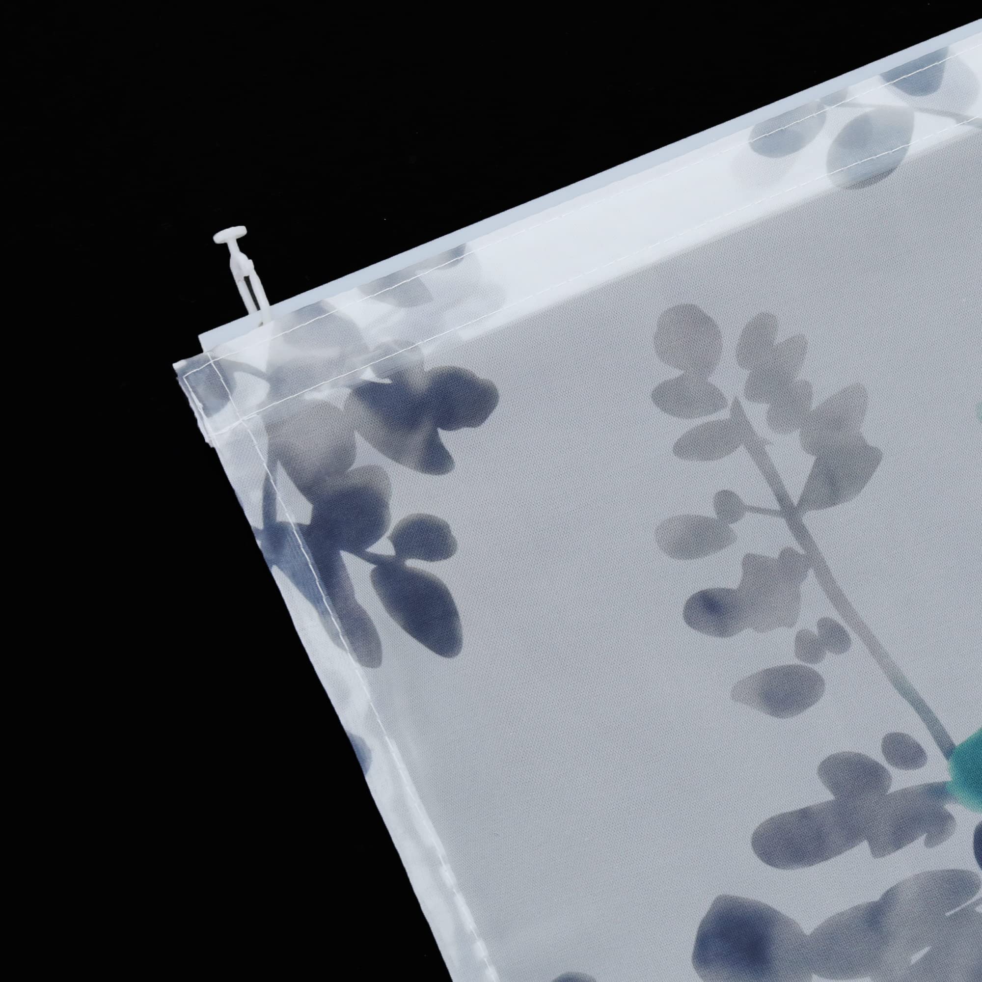 ESLIR Schiebegardinen Voile Flächenvorhänge Set 2er Gardinen mit Klettband Schiebevorhang Transparent Vorhang mit Blätter Muster Grün BxH 57x245cm 2 Stück