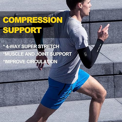 Miniatura 5 de Souke Sports Compression Arm Sleeves,UV Protection UPF 50 Sun Sleeves,Cooling Quick Dry Sleeve Cover for Cycling Basketball