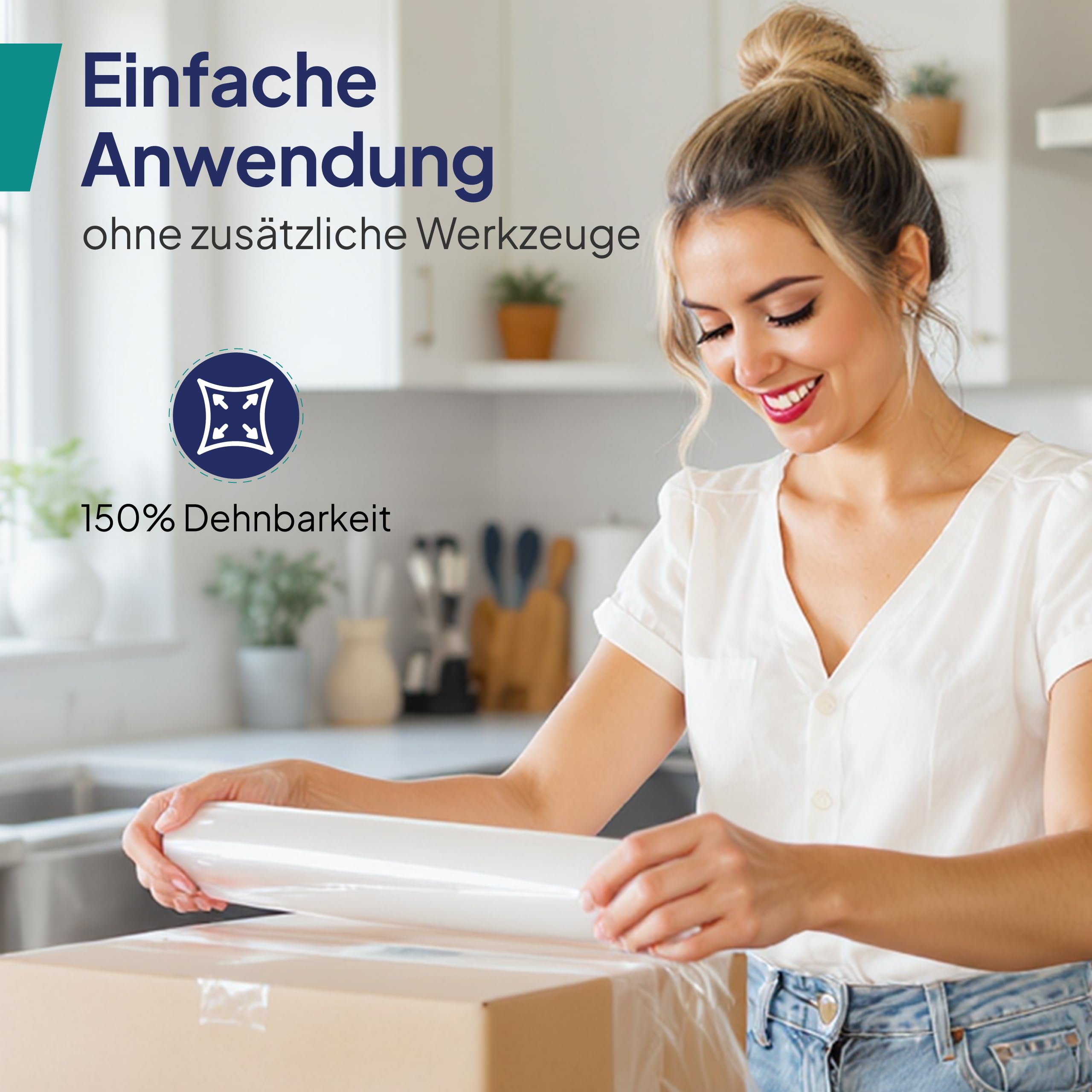 Inoverse Stretchfolie Transparent 40cm x 110m 700g Palettenfolie Handstretchfolie
