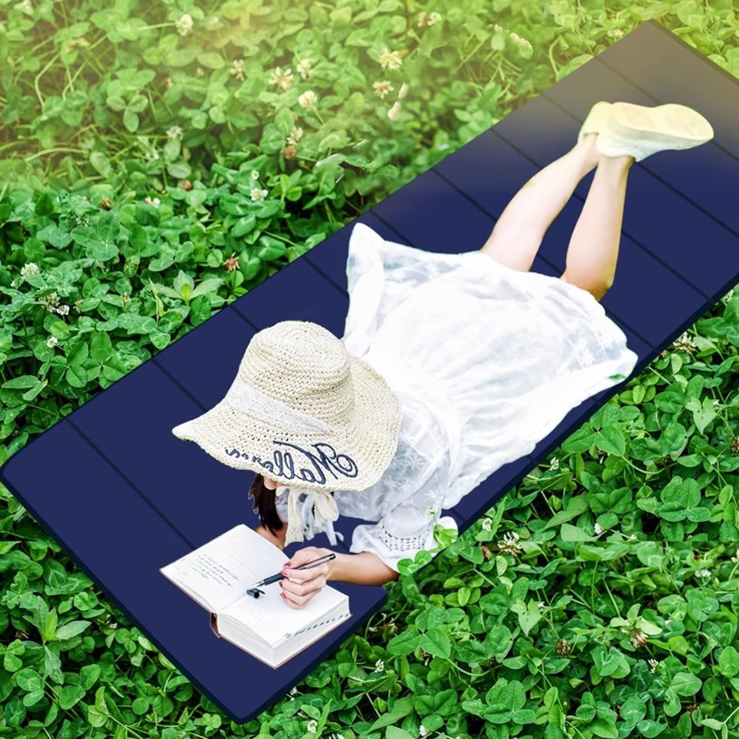 Tapete plegable para acampar al aire libre, colchón plegable portátil ligero para camping, senderismo y viajes, duradero y fácil de transportar