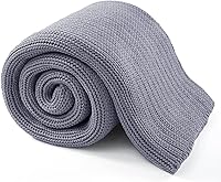Guohaoi 15lbs Knitted Weighted Blanket 60x80 Light Grey - Bead-Free Cooling Breathable Chunky Knit for Hot Sleepers Queen King Bed