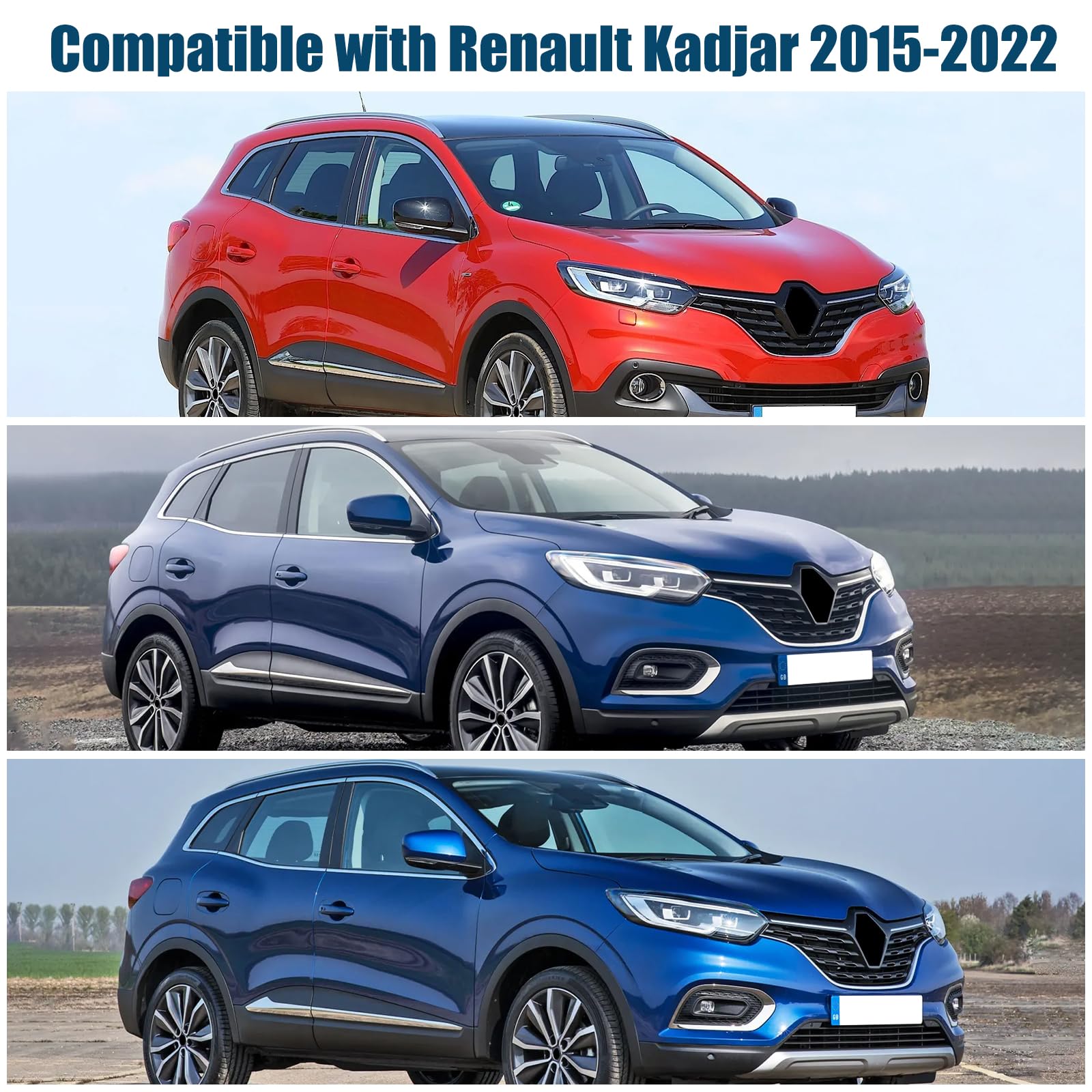 Parabrezza Compatibile con Renault Kadjar 2015-2022, 3 Pezzi Parasole Interna Auto, Visiere Impermeabile e Pieghevole