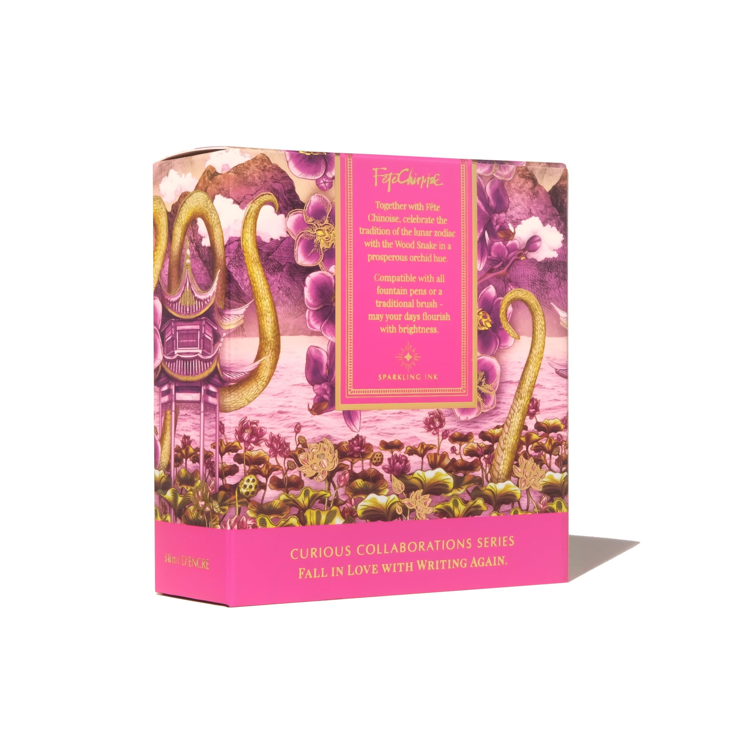 Ferris Wheel Press Fountain Pen Ink, Everyday Ink Collection, Vibrant Orchid with duochrome Pink/Green Shimmer, 38ml - Image 4