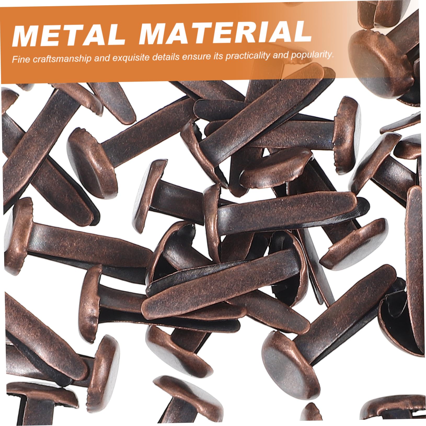 DOITOOL Metal Paper Fasteners 50pcs Double Foot Spikes Brads for Crafts Craft Beads Scrapbooking Pins