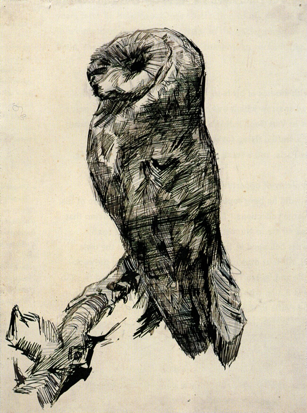 Cadre Van Gogh Barn Owl grand format décoration murale salon vintage