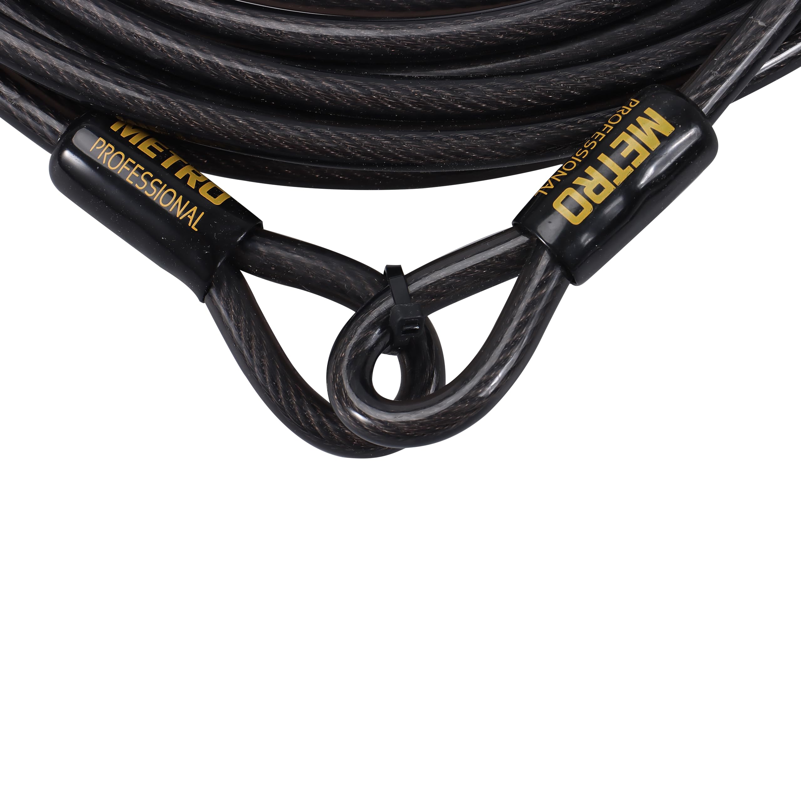 METRO PROFESSIONAL Câble de sécurité en acier 10 m, gainé avec 2 boucles, gris