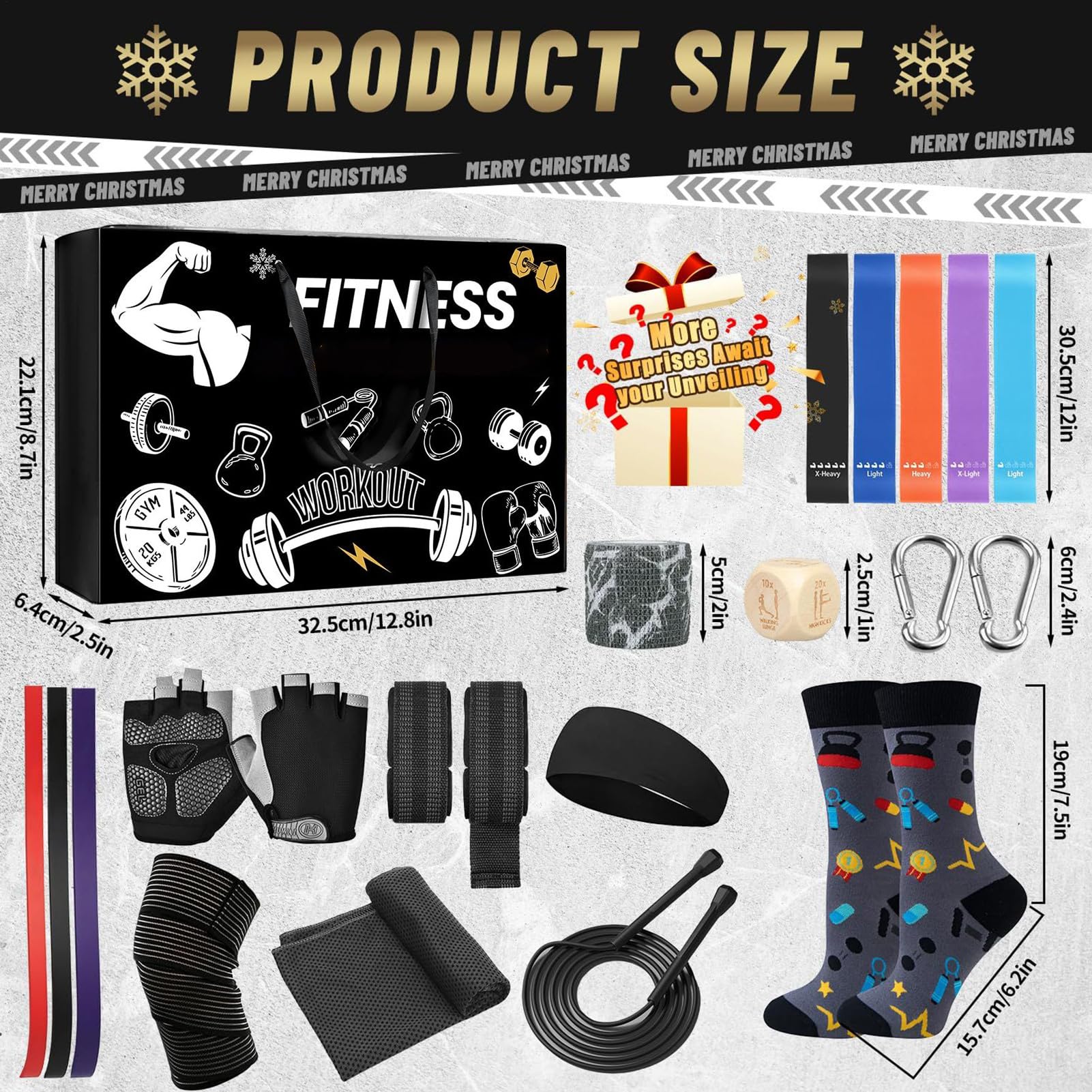 Fitness-Ausrüstung Adventskalender Weihnachts-24-Countdown-Kalender