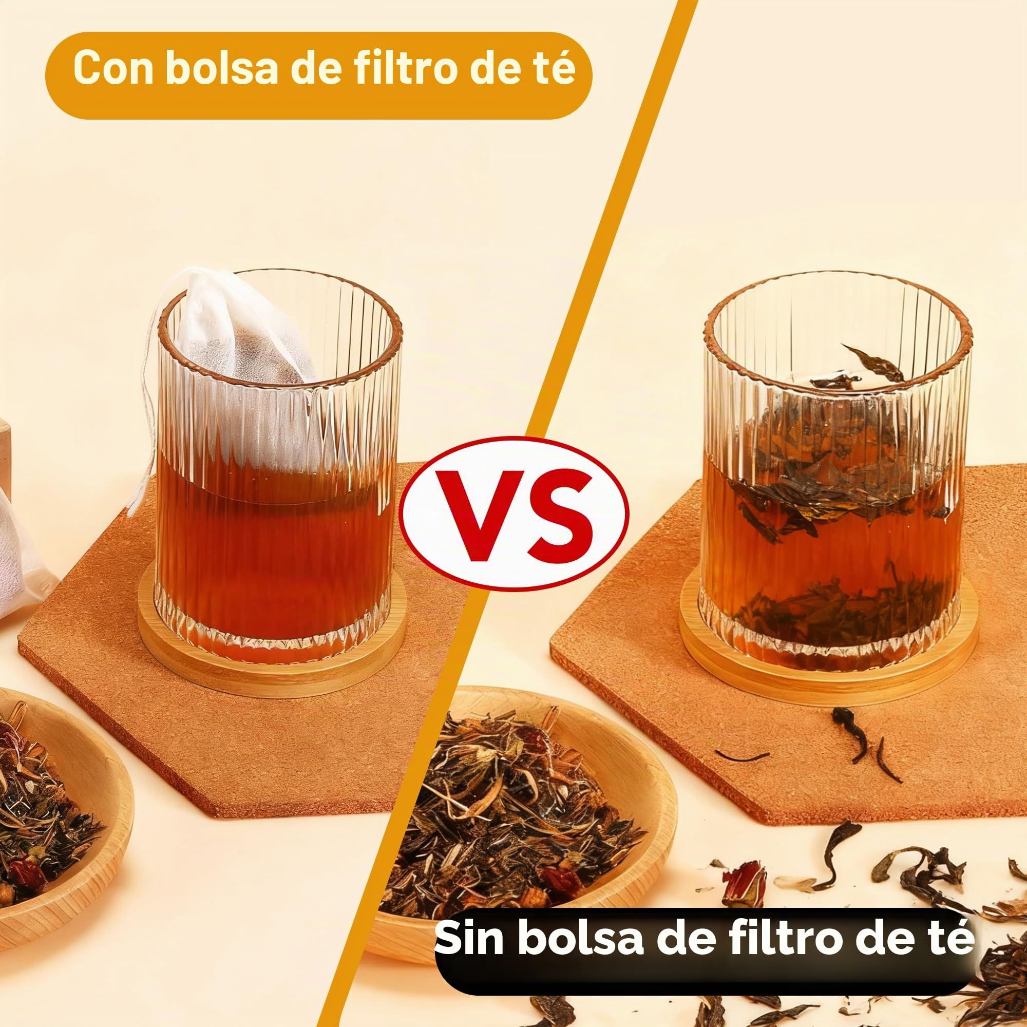 600 unidades filtro te 7x9 cm, colador de papel para té suelto, bolsas de sostenibles para hierbas, especias y café, aromático, neutro en sabor y ecológico.