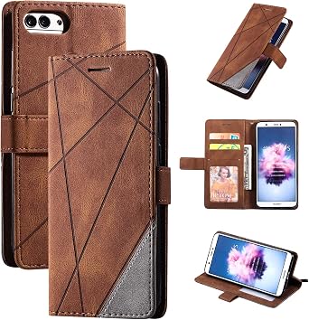 Case for Huawei P Smart Case Cover,Case for Huawei P Smart FIG-L03 FIG-LX2 FIG-L22 FIG-LX1 FIG-L21 FIG-LX3 FIG-LA1 / Nova Lite 2 / Enjoy 7S FIG-TL10 FIG-AL00 Case Flip Pu Leather Cover Brown