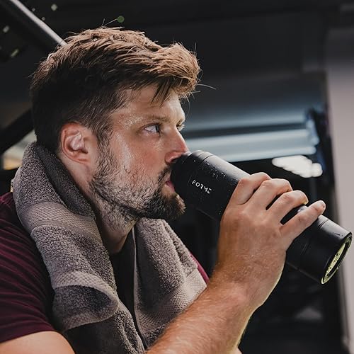 Miniatura 5 de FORME Shaker - Coctelera de proteínas de acero inoxidable con aislamiento al vacío de doble pared - bebidas frías y calientes - Contenedor de