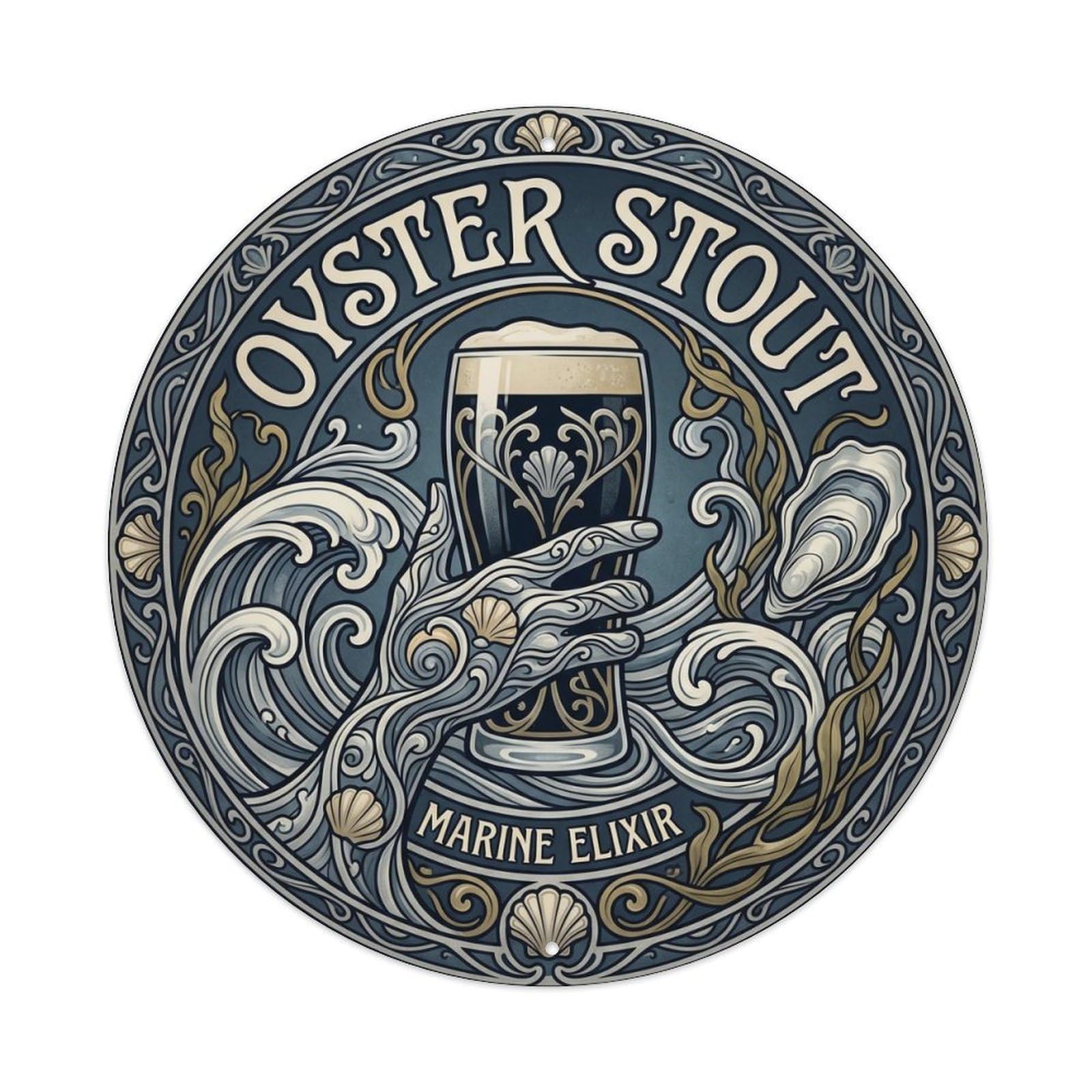 Oyster Stout Traditional Beer Cellar Brew Festival Metal Tin Sign
