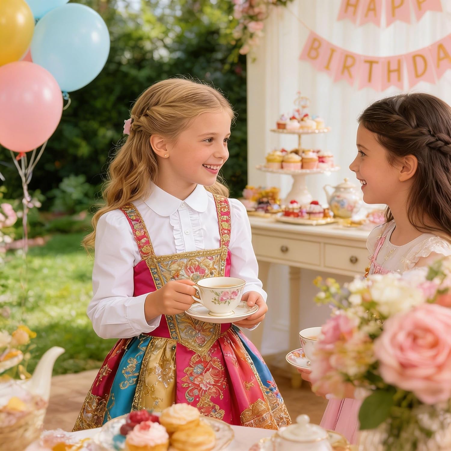 Bienzoe Girls Shirt Long Sleeve: White Button Up Kids School Uniform Cotton Oxford Collared Ruffle Dress Blouse - Image 6