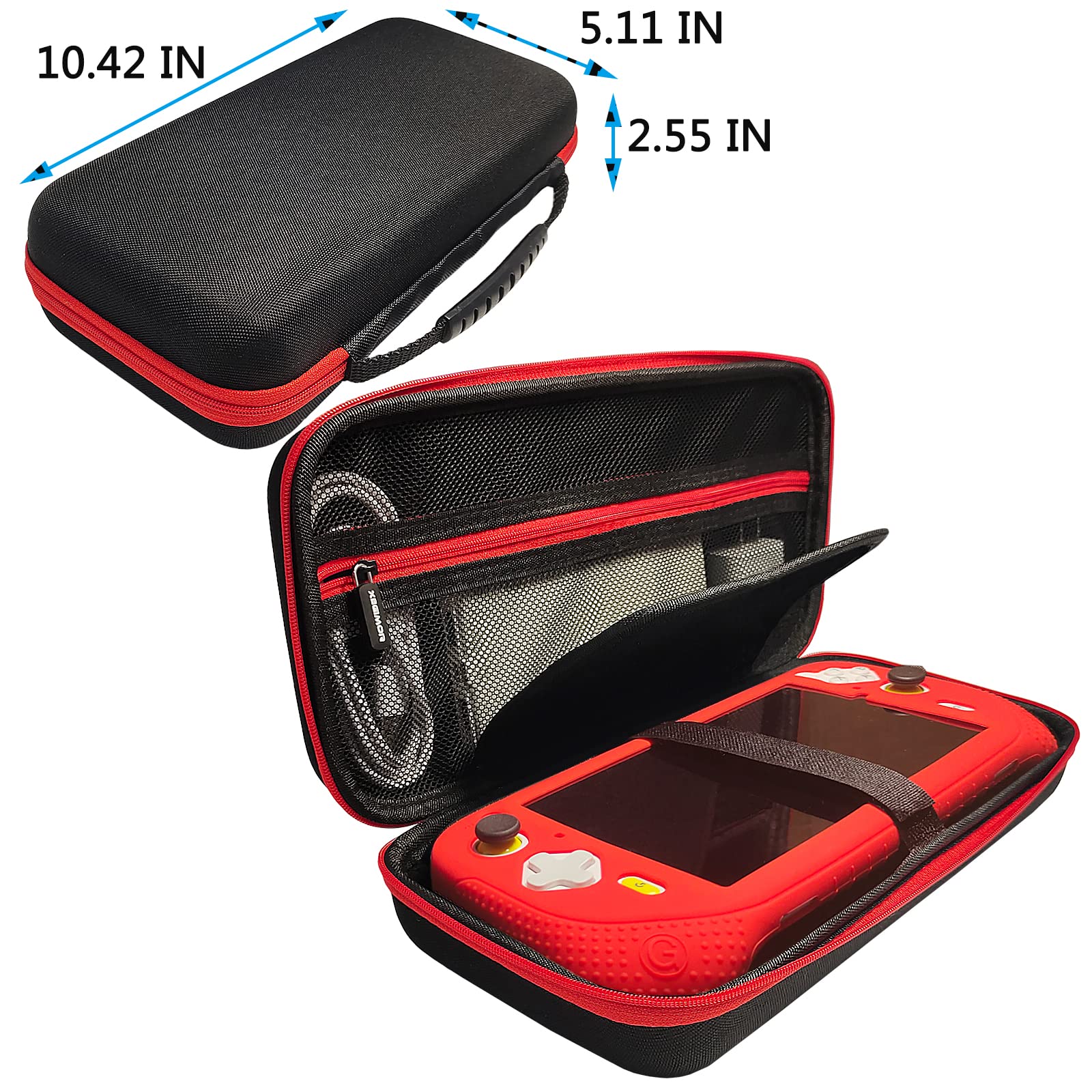 Silikonowe etui i etui do przenoszenia kompatybilne z Logitech G Cloud Gaming Handheld, ochraniacz ekranu do akcesoriów Logitech G Cloud Console (czarny/czerwony)