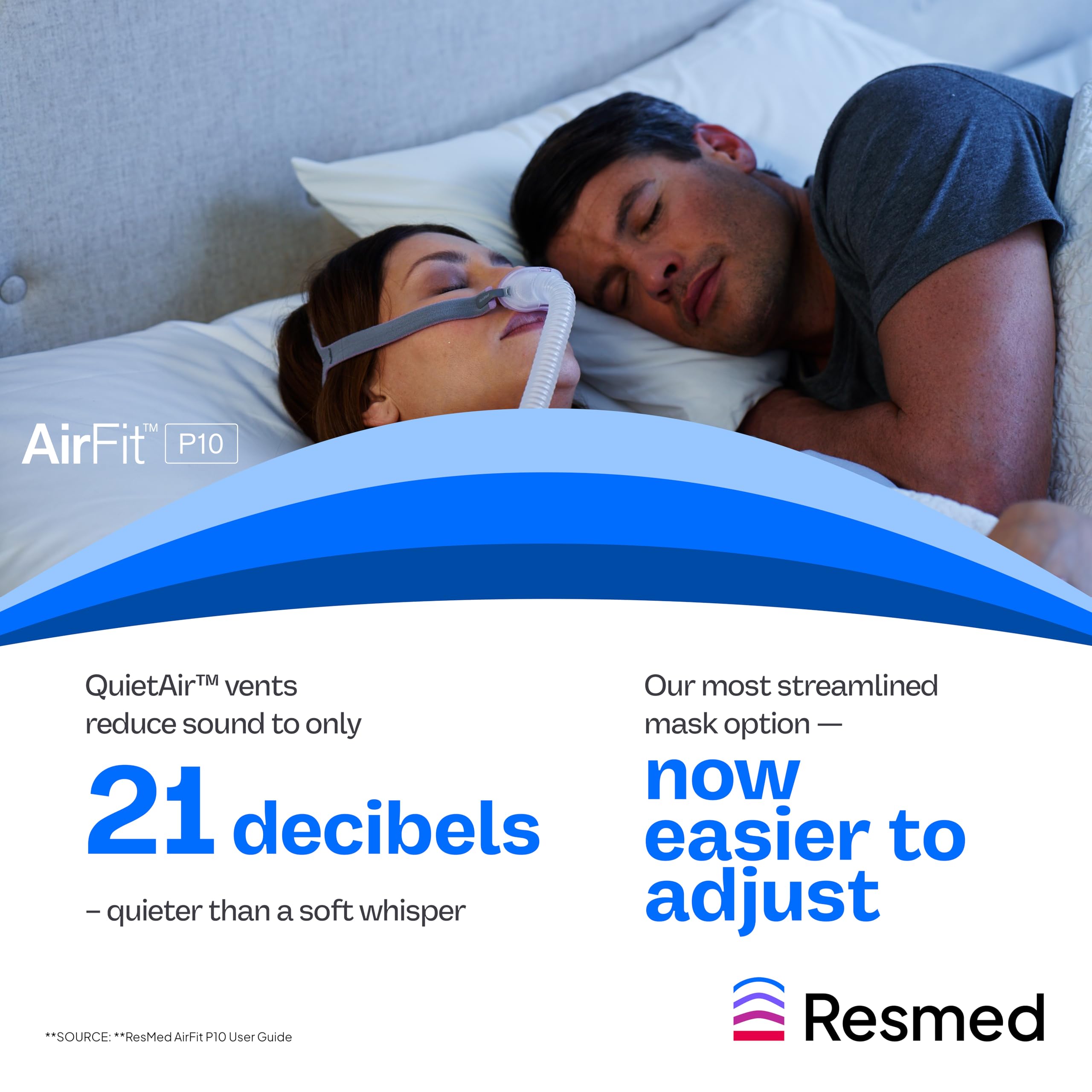 ResMed AirFit P10 and AirFit P10 for Her CPAP Mask Pillows MEDIUM