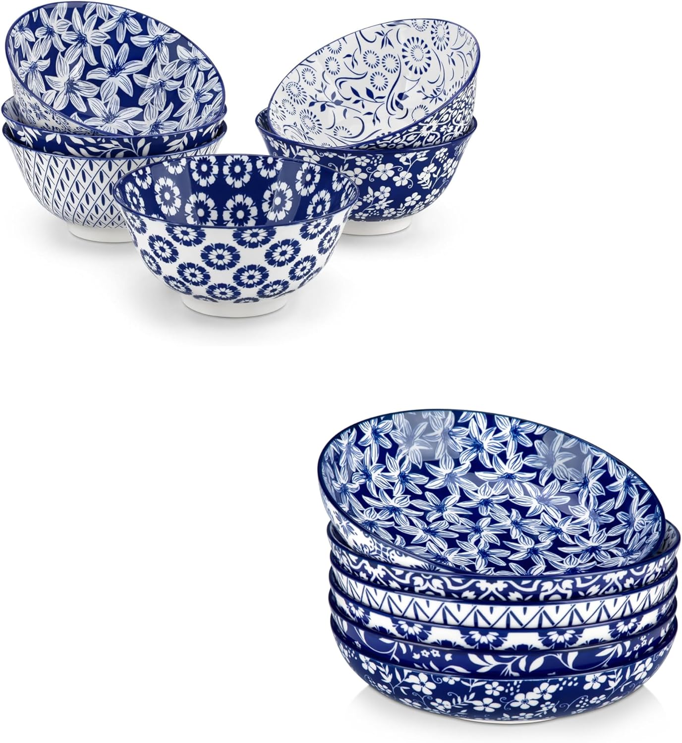 vancasso SELENE 24 oz Cereal Bowls set of 6 Bundles 50 oz Large Pasta Bowls Set of 6