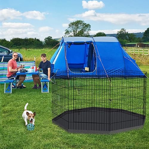 Miniatura 3 de Corral para mascotas, valla para perros, valla de alambre de metal plegable para interiores, para hacer ejercicio, patio, recinto para mascotas,