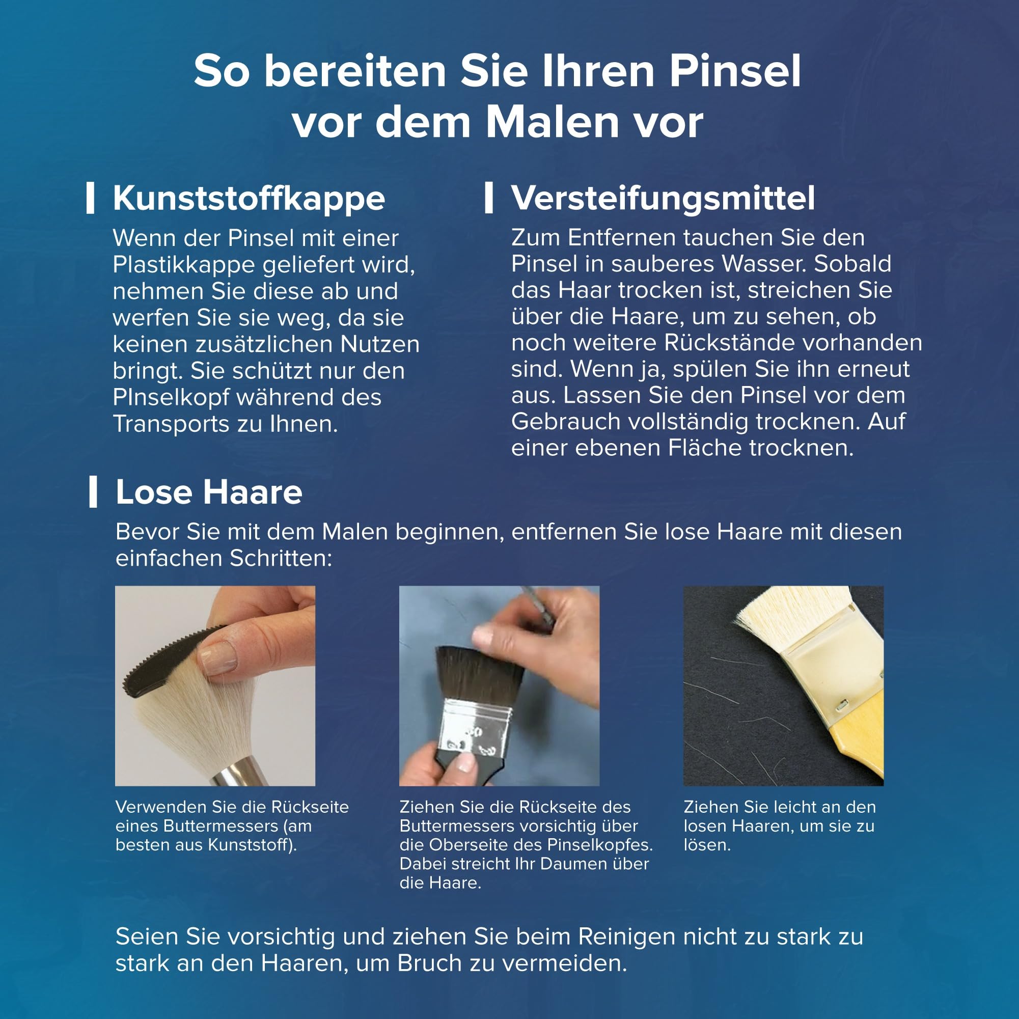 Silver Brush Limited Bristlon Kunst Pinselset, Pinsel Acrylfarbe und Ölfarbe, Langer Griff, 4er Set Pinsel