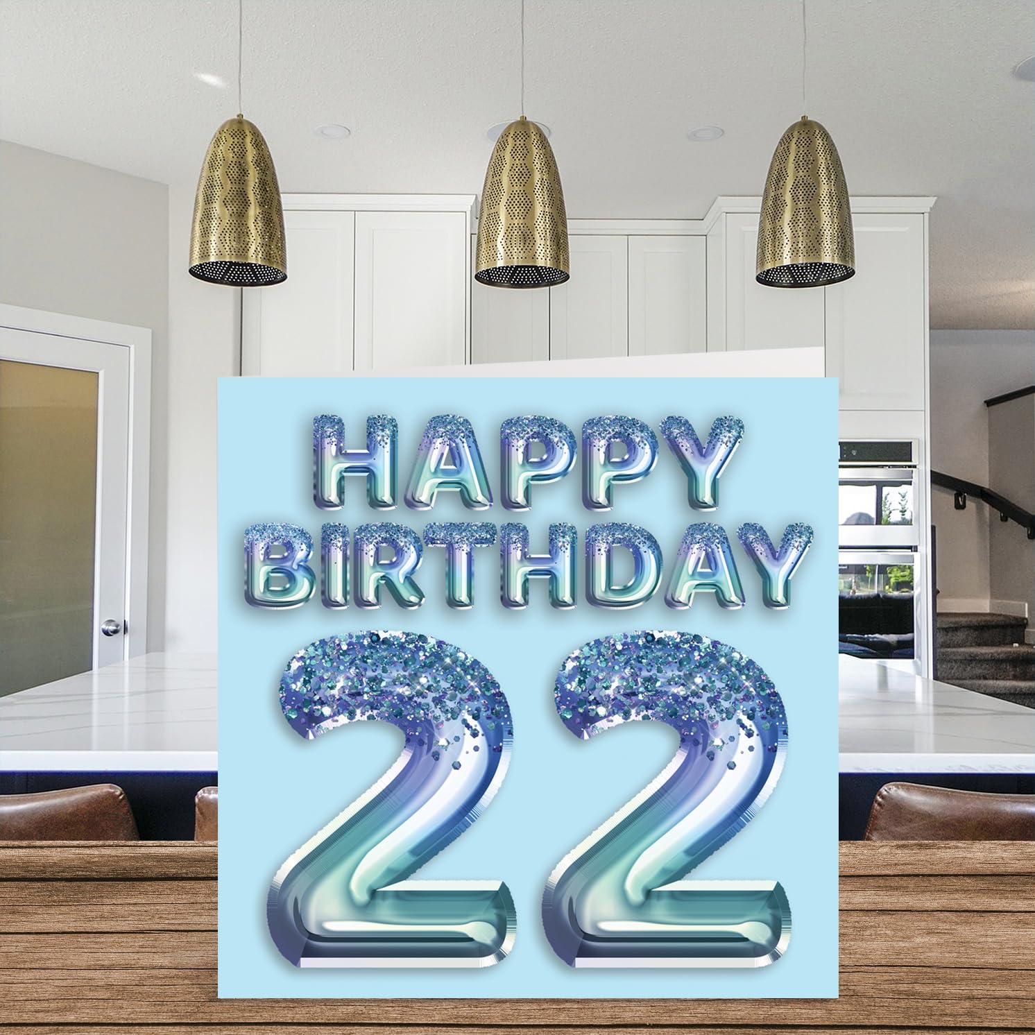 22e Verjaardag Taartdecoratie Set – Zwarte Glitter Toppers – Met Sterren, Harten, Confetti En Rietjes
