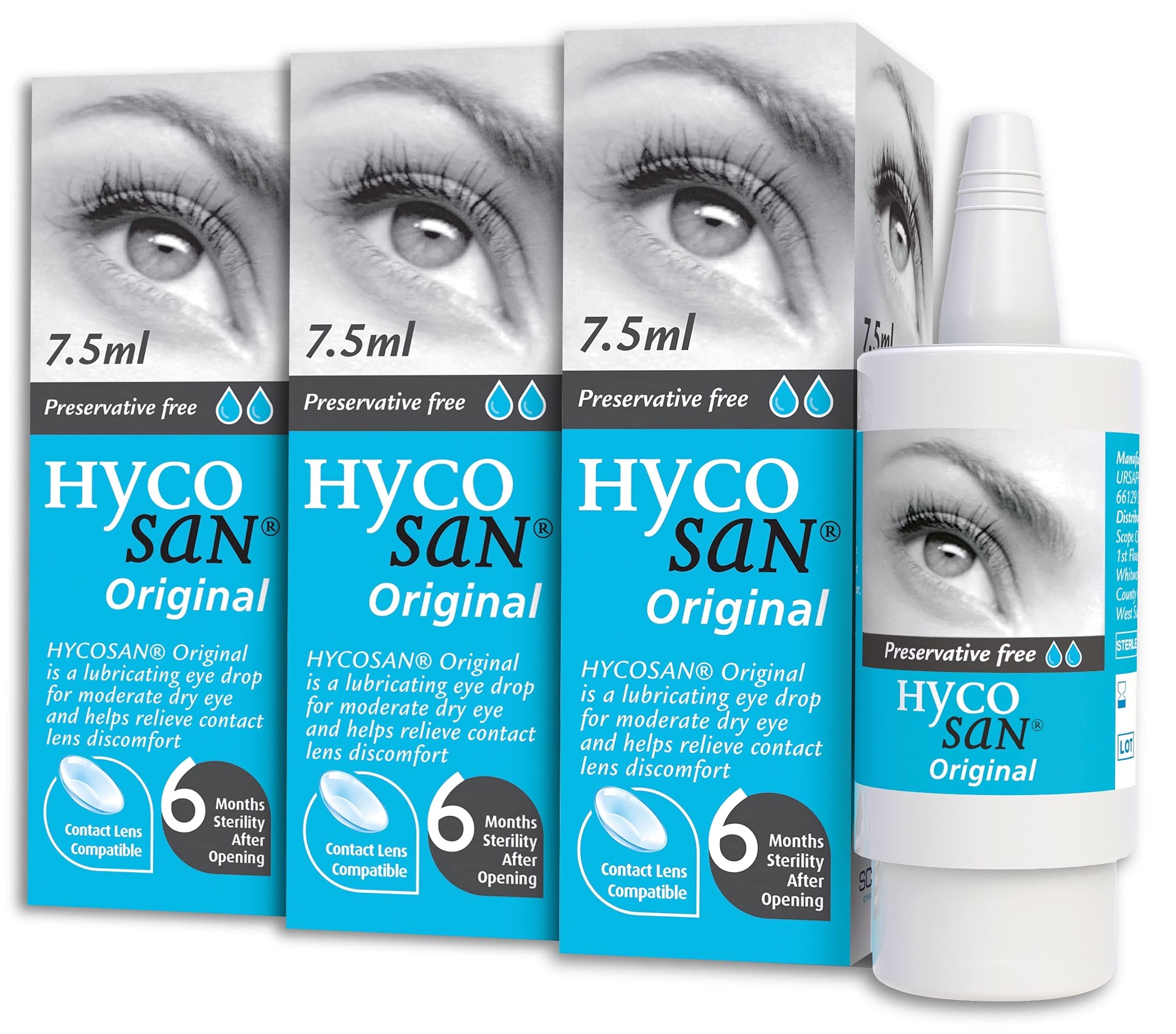 Hycosan Original Triple Pack Preservative Free Eyedrops Sodium