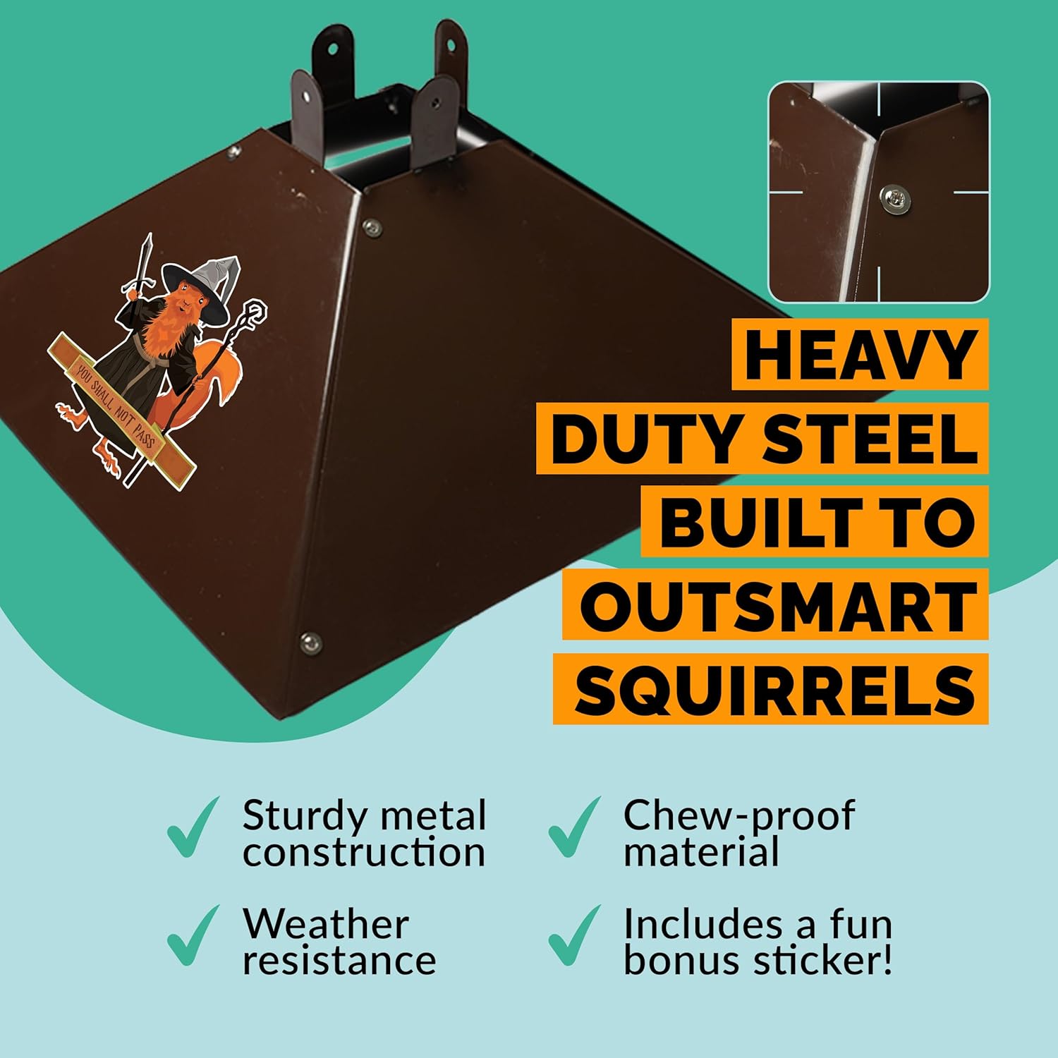 Squirrel Baffle for 4x4 Post | Metal Bird Feeder Squirrel Guard Baffles for Bird Feeders for Outdoors, Extra Large Cone Blocker for Post Sized 4 x 4, Also Effective As a Raccoon Baffle for 4x4 Posts