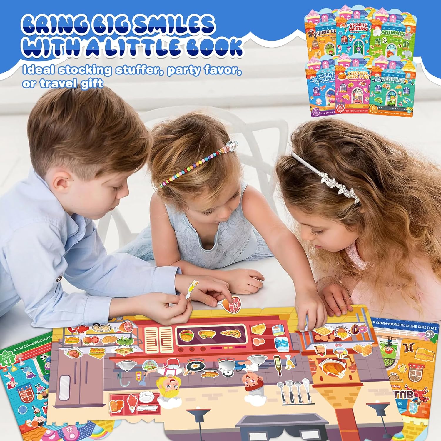 Sticker Books for Toddlers 2-4, Reusable Sticker Books for Toddlers 1-3, Jelly Toddler Stickers Travel Toys for Ages3+ Kids Boys Valentines Day