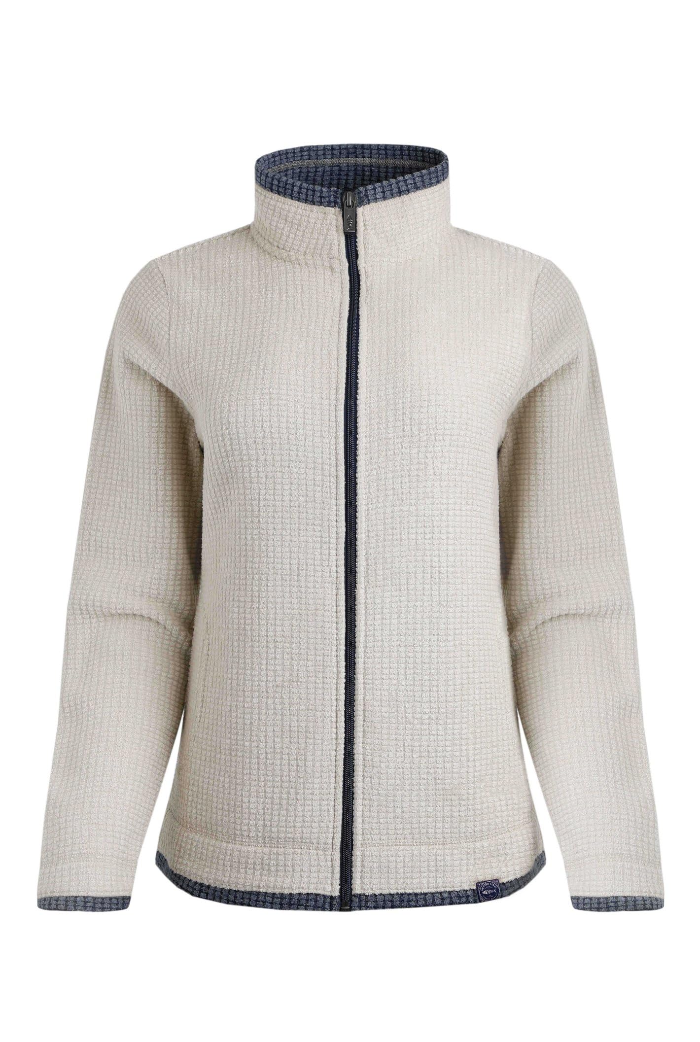 Weird Fish Ariana Eco Full Zip Grid Fleece Ecru Size 22