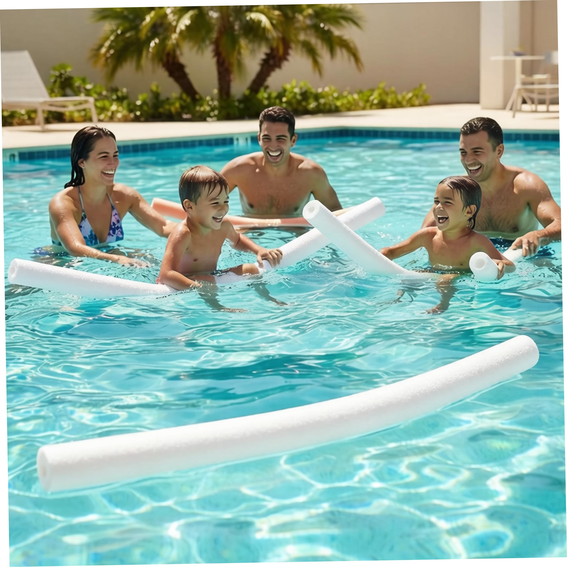Poolnudeln, 3er-Pack, hohler Schwimmschaum, weiß