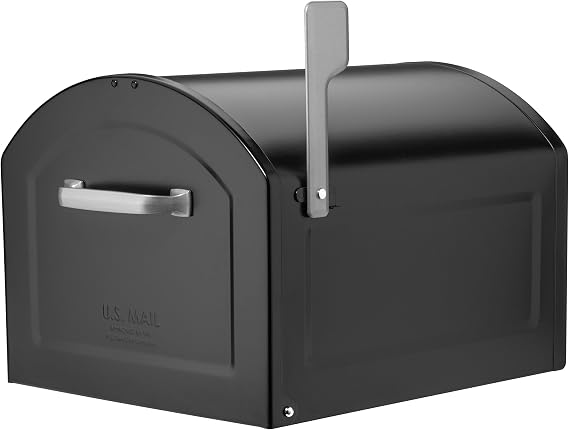 Architectural Mailboxes Centennial XL Postmount Mailbox and Pacifica Mailbox Post, Black