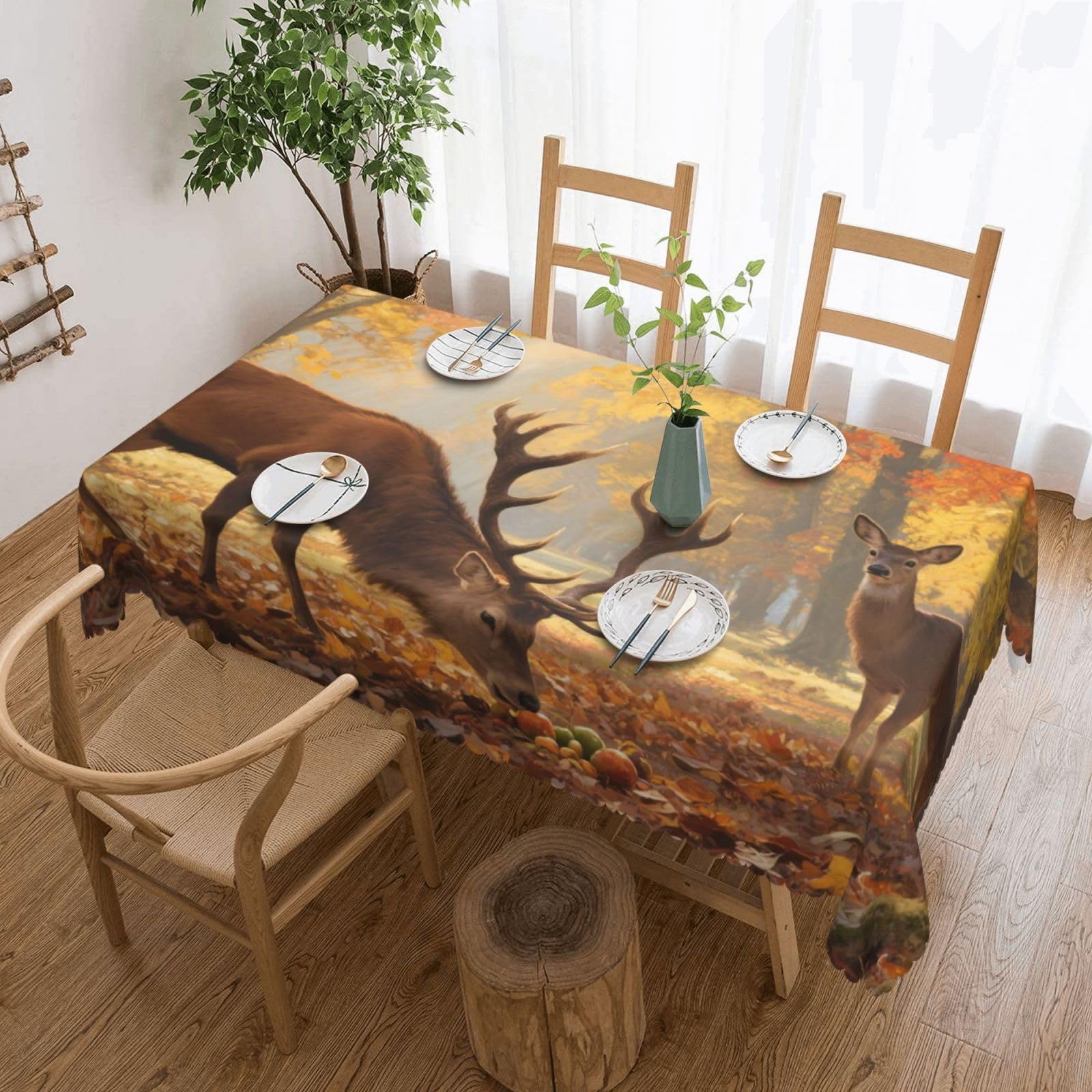 Nappe de table déperlante cerfs des forêts pour une ambiance chaleureuse et poétique