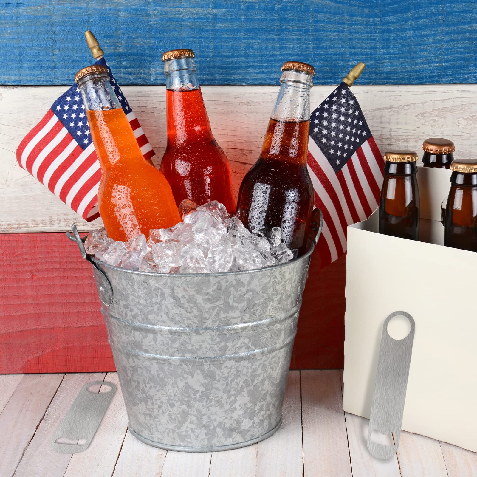 30 abrebotellas plano de acero inoxidable de 7 pulgadas, abridor de botellas de cerveza de acero inoxidable resistente, hoja de barra sólida, abridor de botellas divertido de camarero para