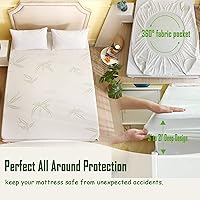 Vista 5 de Twin XL Size Waterproof Mattress Protector, Premium Cooling Viscose from Bamboo Mattress Pad, Breathable, Noiseless, Cooling & Machine-Washable Bed