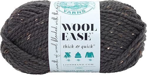 Lion Brand Yarn Wool-Ease Thick & Quick Yarn - 318.2 ft, Graphite