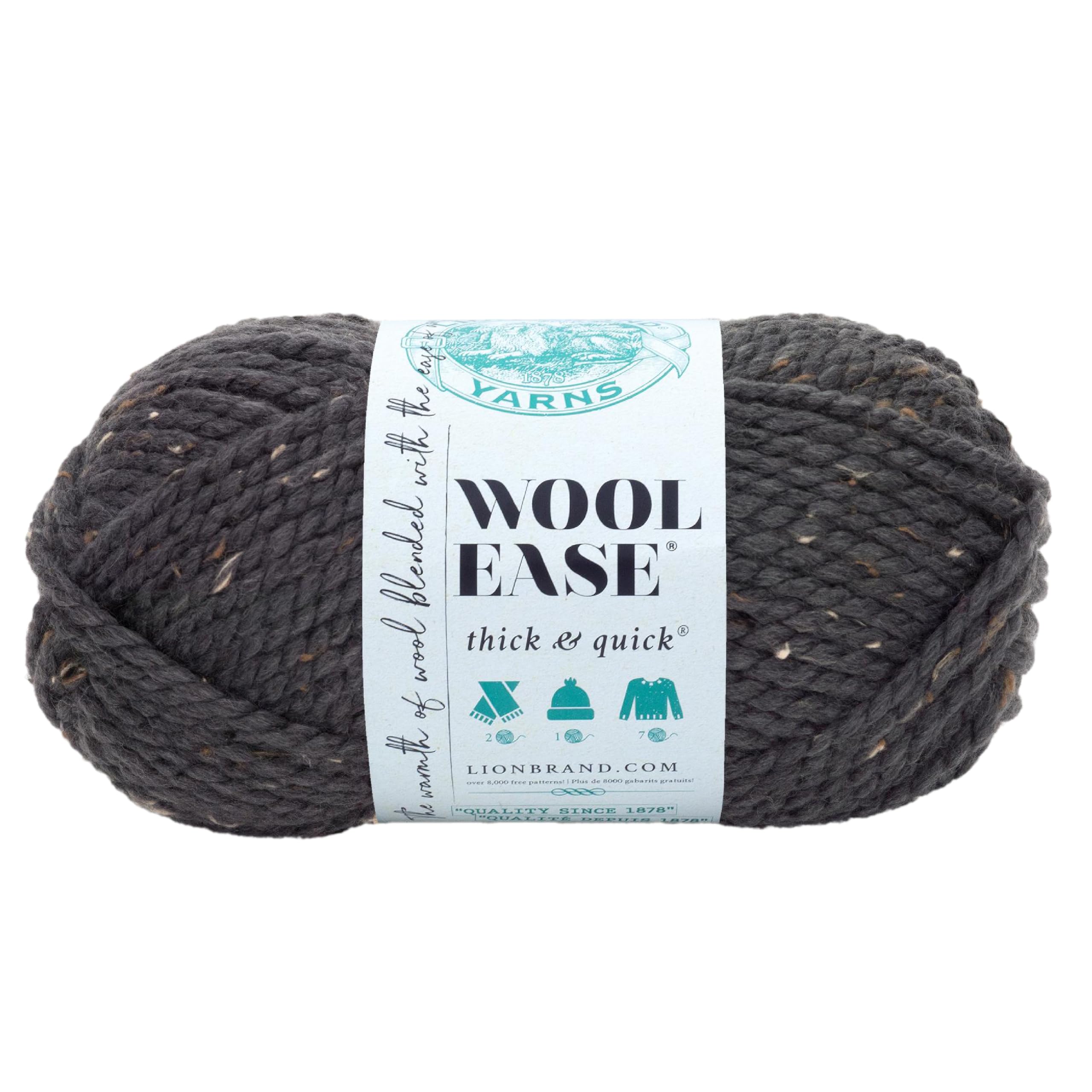 Lion Brand Yarn Company 640-151 Wool-Ease Thick & Quick Yarn, Graphite, One Size — image 1