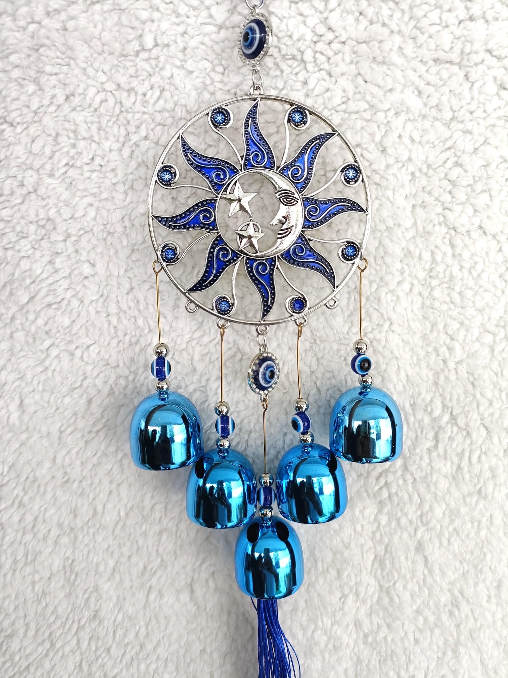 Wind Chimes for Home Positive Energy, Evil Eye Hanging for Home, Evil Eye Home Decor Items, Hanging Decorative Items for Home (Moon Stars) (B0CJ462JDF) Amazon Price History, Amazon Price Tracker