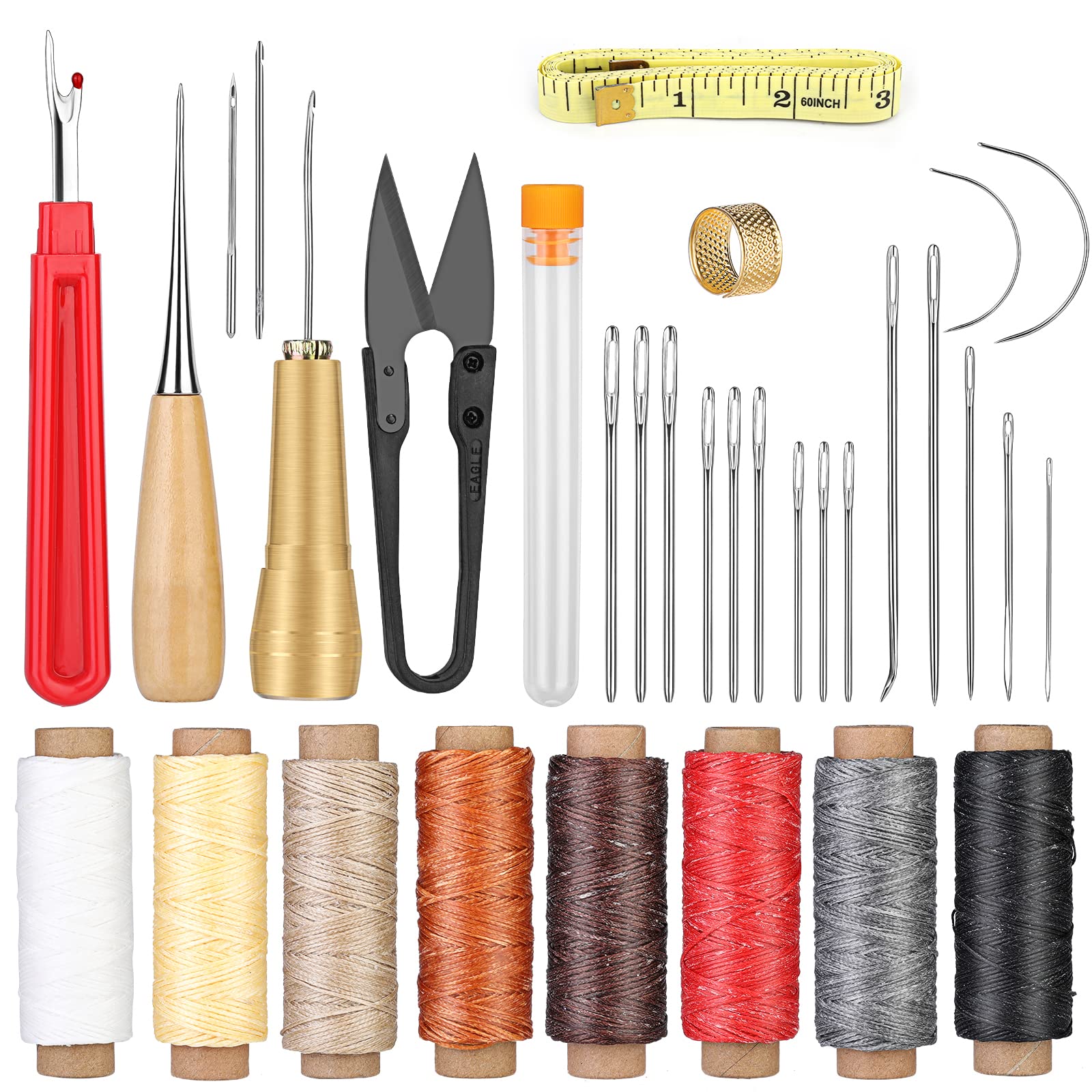 Kit De Couture Cuir Mukshy - Aiguilles, Fil Ciré Et Soies - Neuf UK