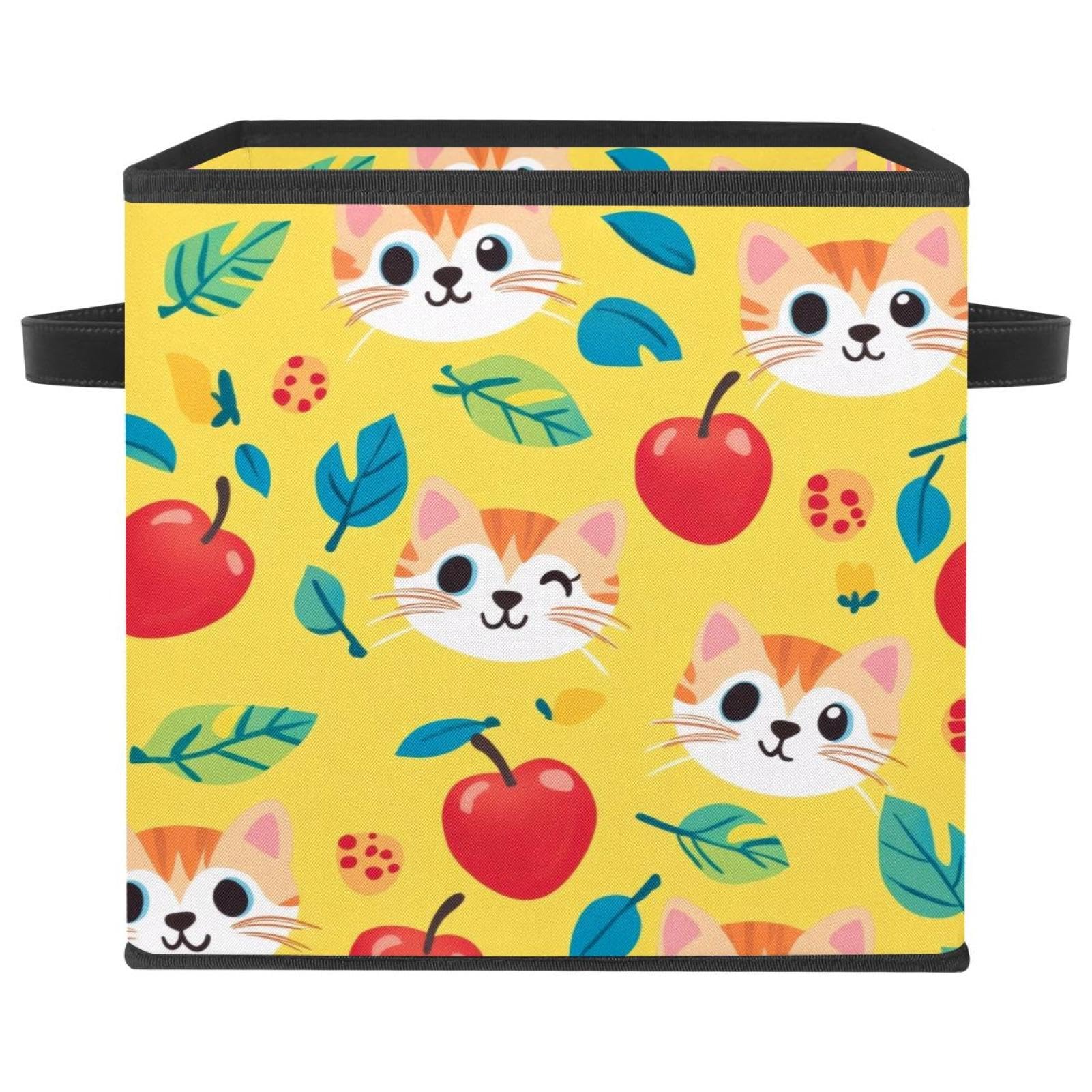 Grand cube de rangement pliable chat 27.9 cm panier tissu Oxford vêtements