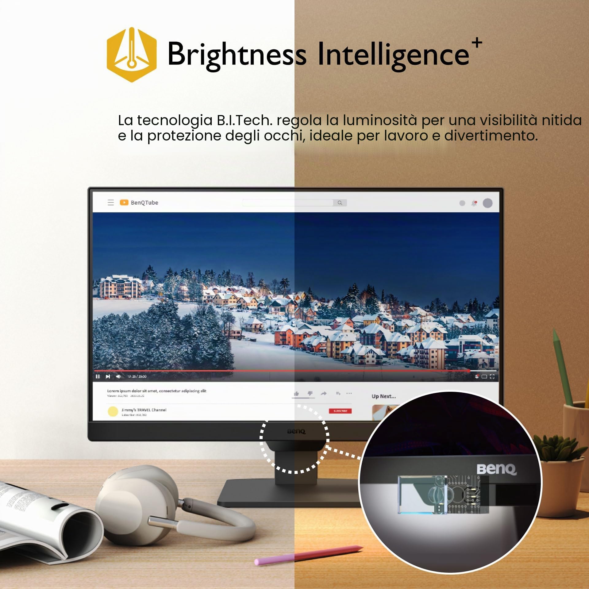 BenQ GW2490 - Schermo per computer da gioco 100 Hz 24" FHD 1920 x 1080p | IPS | Tecnologia per la cura degli occhi | Bassa luce blu | Antiriflesso | Luminosità adattiva | Altoparlanti integrati |