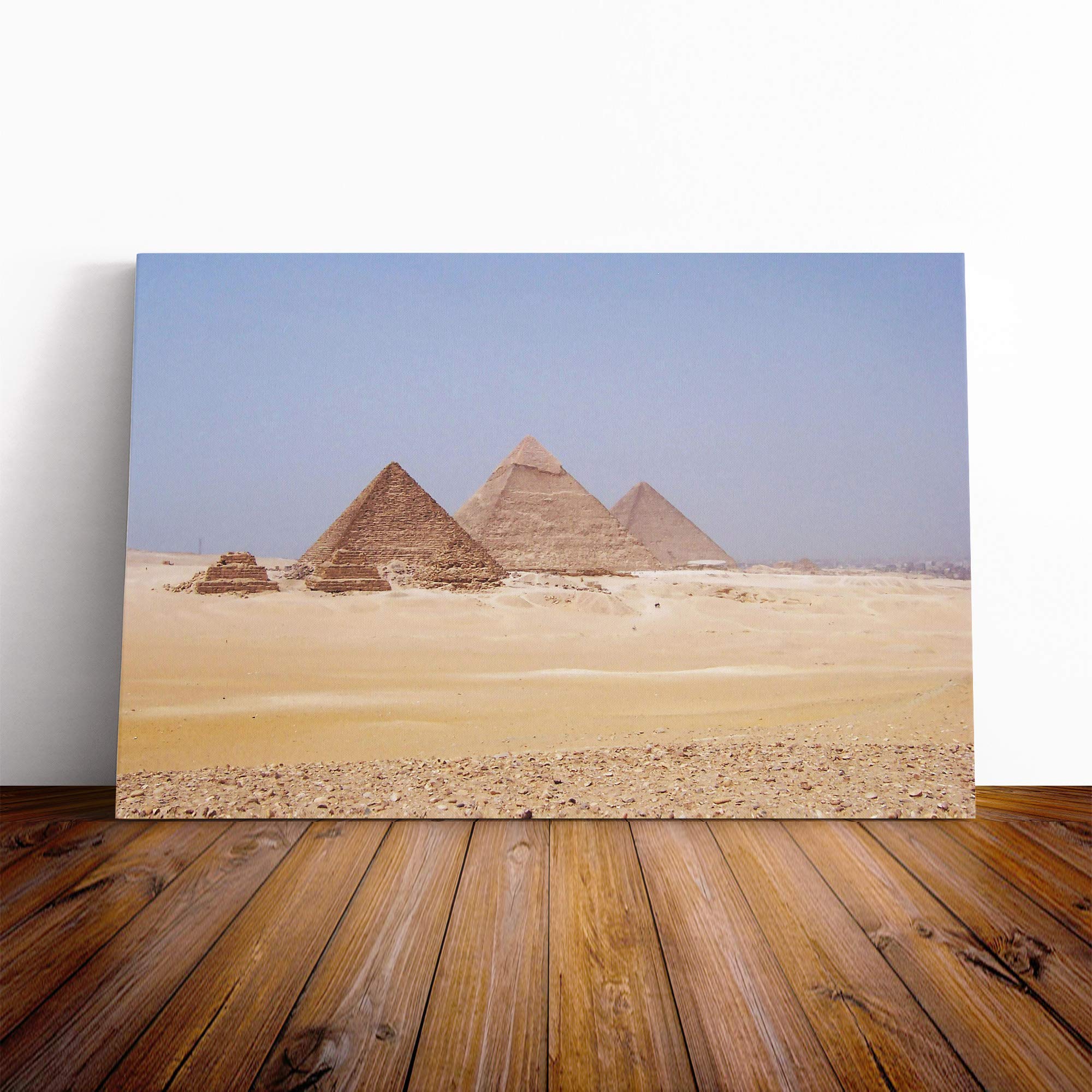 Egypt Pyramid Canvas Print | Gallery Wrapped 30mm Frame Wall Art | 24x16 inches | Ready to Hang | Modern Picture | Living Room Bedroom Lounge Office